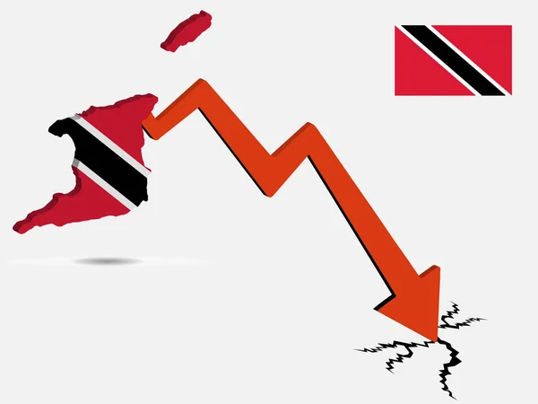 Trinidad och Tobago ekonomisk kris vektor illustration Eps 10 — Stock vektor
