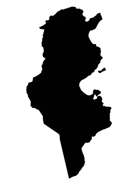 チュニジア地図シルエットベクトルイラストeps 10 — ストックベクタ