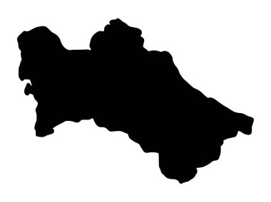 Türkmenistan Haritası Siyah Vektör illüstrasyonu 10 puan