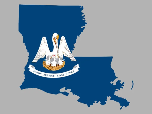Louisiana Map flag Vector illustration eps 10. — Stock Vector