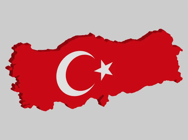 Turkije Kaart vlag Vector 3d illustratie eps 10. — Stockvector