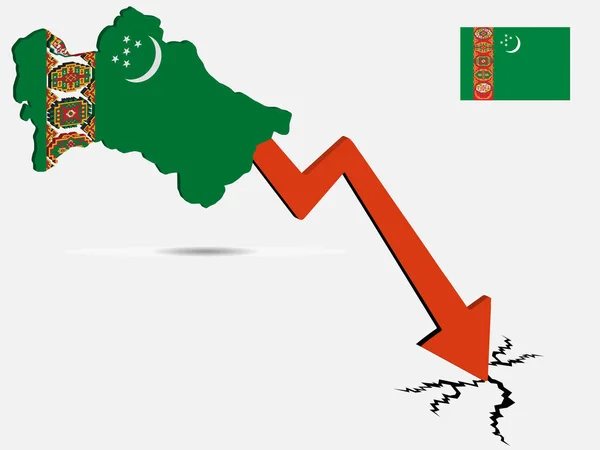 Turkmenistán crisis económica vector ilustración Eps 10 — Archivo Imágenes Vectoriales