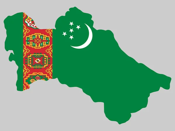 Turkmenistan Mapa flaga Wektor ilustracja eps 10 — Wektor stockowy