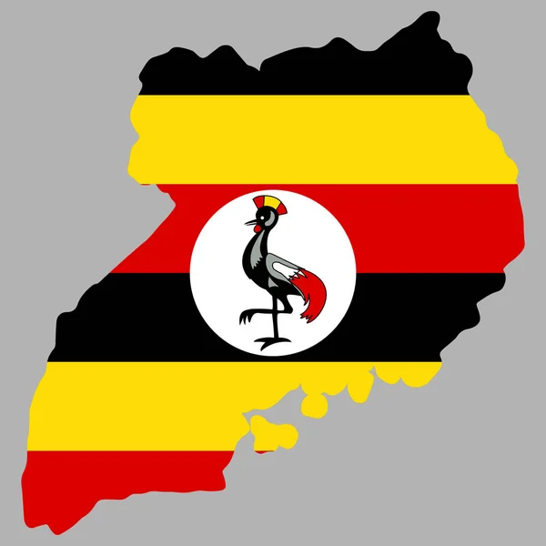 Uganda Karte Flagge Vector Illustration Folge 10 — Stockvektor