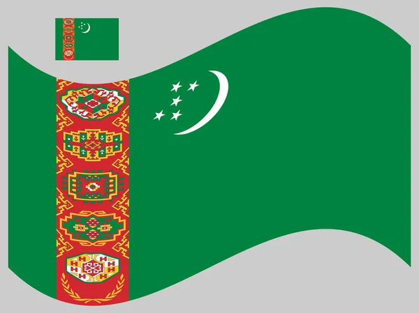Golf Turkmenistan vlag Vector illustratie eps 10 — Stockvector