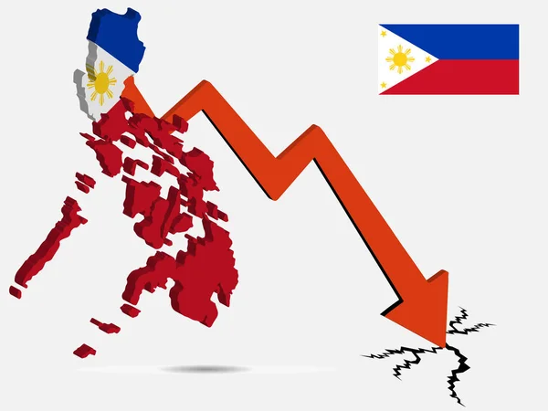 Filippine illustrazione vettoriale crisi economica Eps 10 — Vettoriale Stock