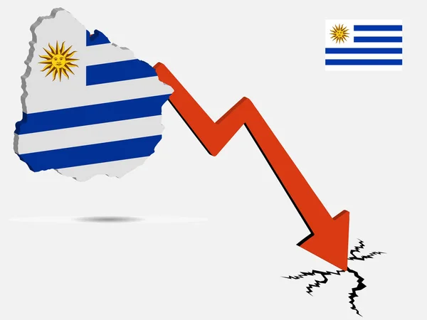 Уругвайская векторная иллюстрация экономического кризиса Eps 10 — стоковый вектор
