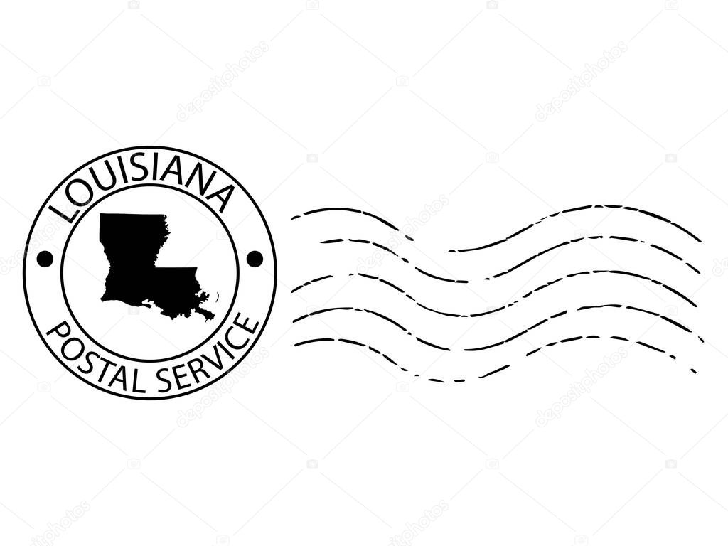 Louisiana US state postal stamp Vector illustration Eps 10.