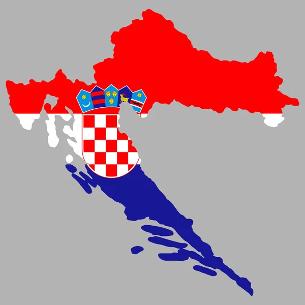 Croácia Mapa Bandeira Vector ilustração eps 10 — Vetor de Stock