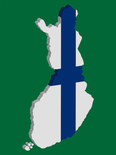 Finland Map flag Vector 3D illustration Eps 10. — 스톡 벡터