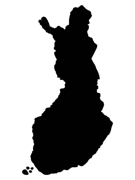 Finlandia Mapa Silueta Negro Vector ilustración Eps 10 . — Archivo Imágenes Vectoriales