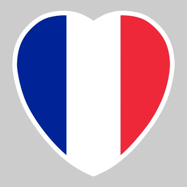 France Flag In Heart Shape Vector illustration eps 10 — 스톡 벡터
