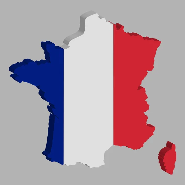 France Map flag Vector 3D illustration eps 10 — 스톡 벡터