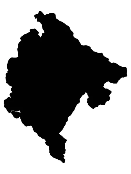 Montenegro Mappa Silhouette Illustrazione vettoriale eps 10 — Vettoriale Stock