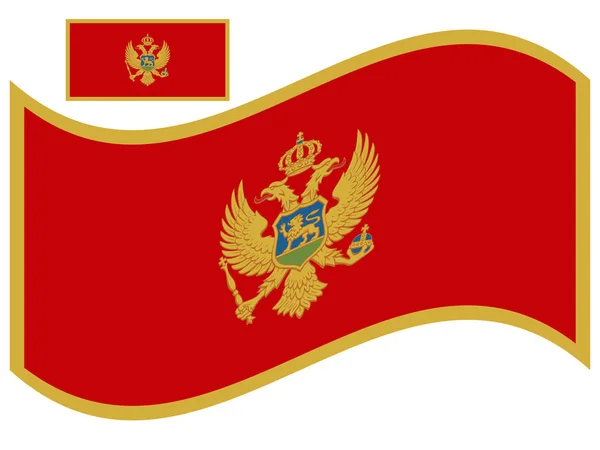 Wave Montenegro Flag Vector illustration eps 10 — 스톡 벡터