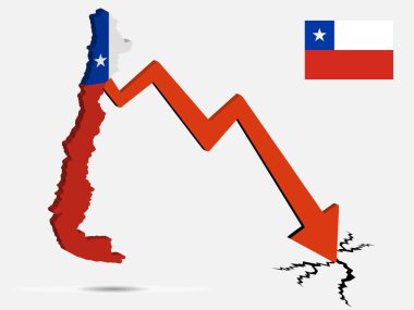 Şili ekonomik kriz vektör illüstrasyonu Eps 10