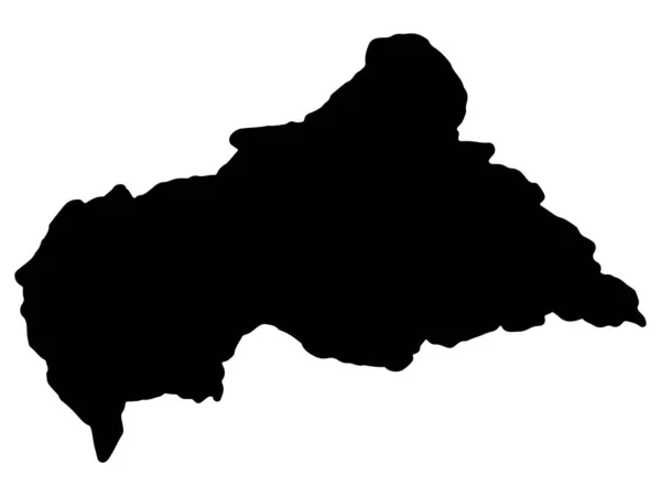 मध्य आफ्रिकन प्रजासत्ताक नकाशा सिल्हूट वेक्टर — स्टॉक व्हेक्टर