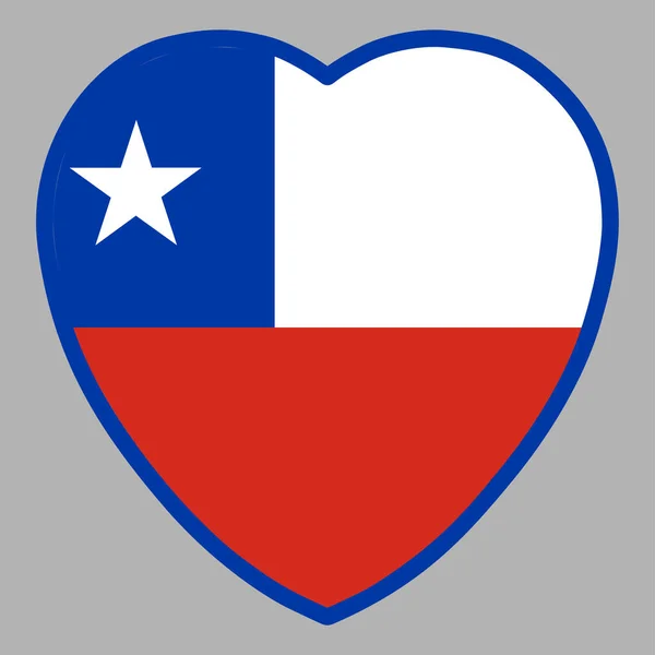 Флаг Чили в форме сердца Векторная иллюстрация Eps 10 — стоковый вектор