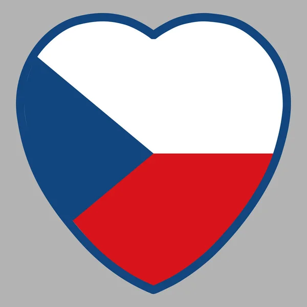 Czech Republic Flag In Heart Shape Vector illustration Eps 10. — 스톡 벡터