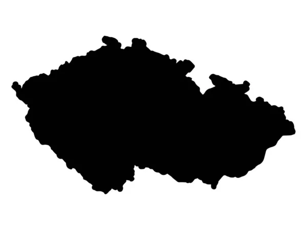 チェコ共和国地図Silhouette, VectorイラストEps 10. — ストックベクタ