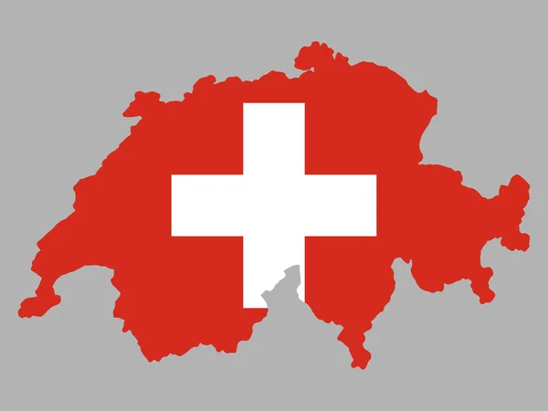 スイス地図旗ベクトル図Eps 10 — ストックベクタ