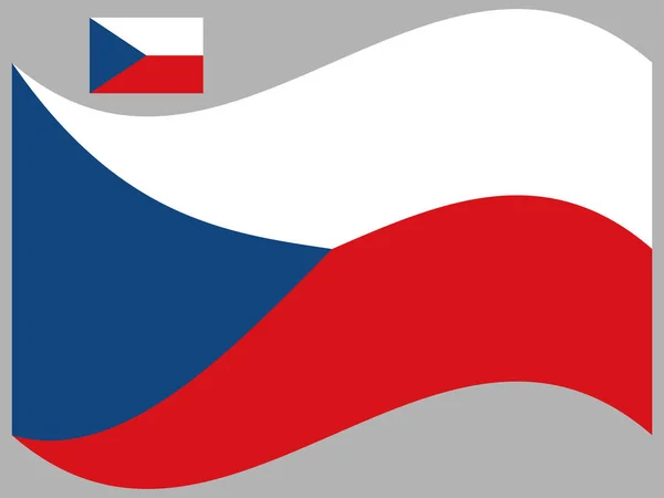 Wave Czech Republic Flag Vector illustration Eps 10. — 스톡 벡터