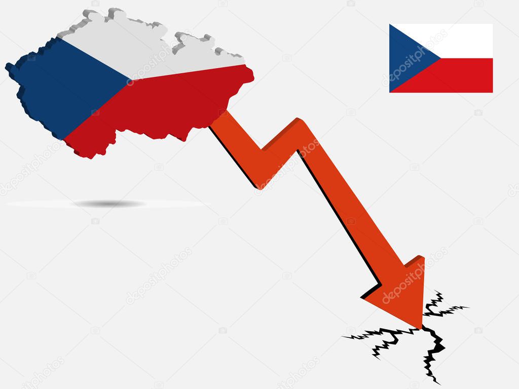 Czech economic crisis vector illustration Eps 10