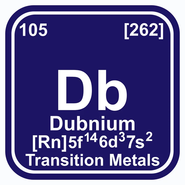 Dubnium Periodensystem der Elemente Vektorabbildung Folge 10 — Stockvektor