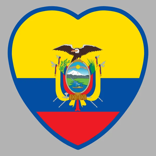 Ecuador flag in herzform vektor illustration eps 10 — Stockvektor