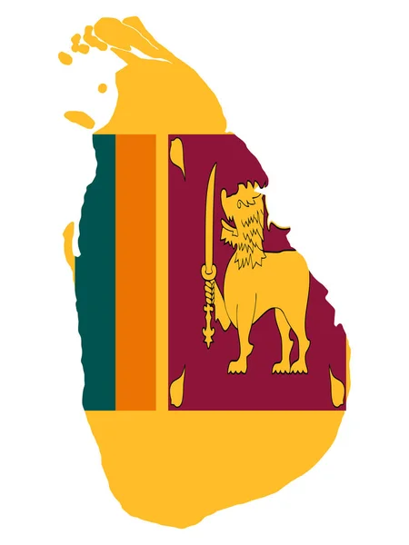 Sri Lanka Mapa bandera Vector ilustración eps 10 — Archivo Imágenes Vectoriales