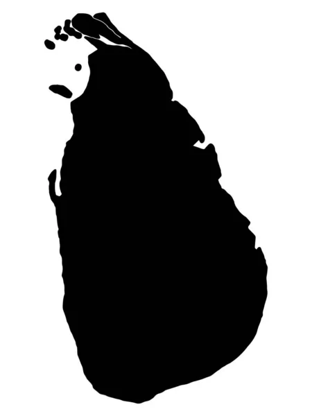 Sri Lanka mapa silueta vector ilustración eps 10 — Vector de stock