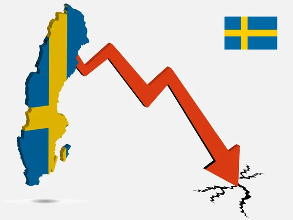 Векторная иллюстрация экономического кризиса в Швеции Eps 10 — стоковый вектор