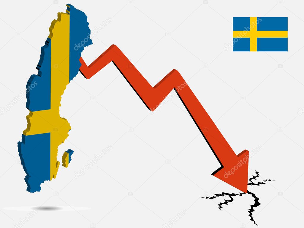 Sweden economic crisis vector illustration Eps 10