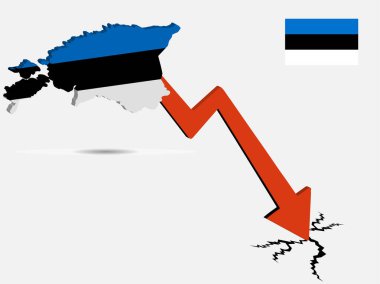 Estonya ekonomik kriz vektör illüstrasyonu Eps 10