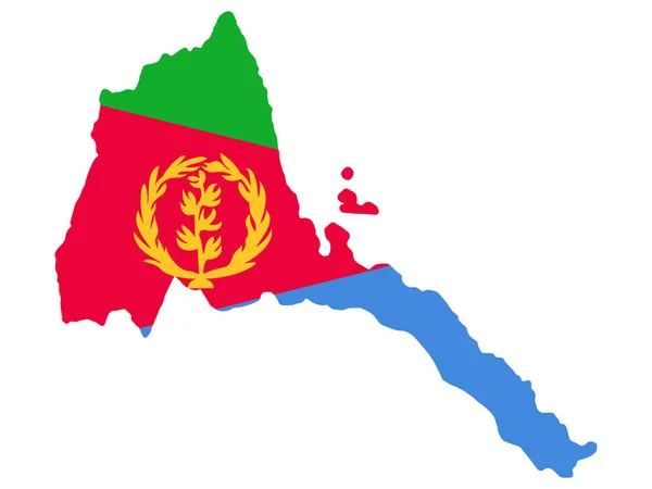 Eritrea map flag vektor illustration eps 10 — Stockvektor