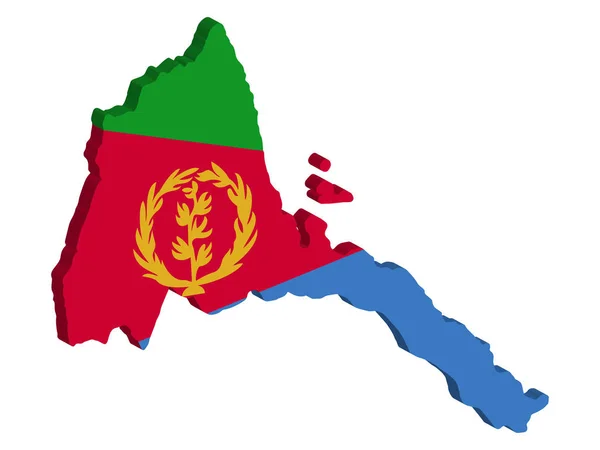 Eritrea map flag vektor 3d illustration eps 10 — Stockvektor