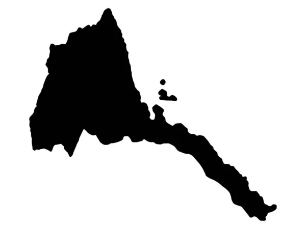 Eritreia Mapa Silhueta Vetor ilustração eps 10 — Vetor de Stock