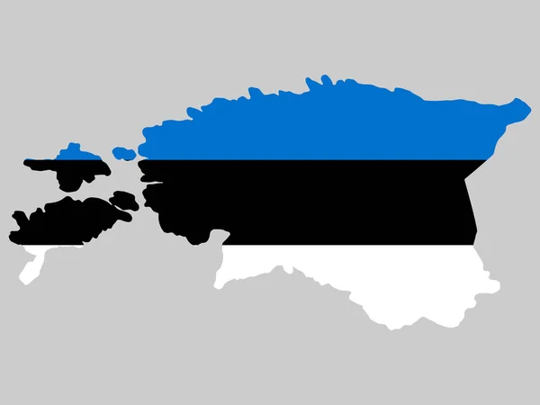 Észtország Térkép Flag Vector illustration eps 10 — Stock Vector