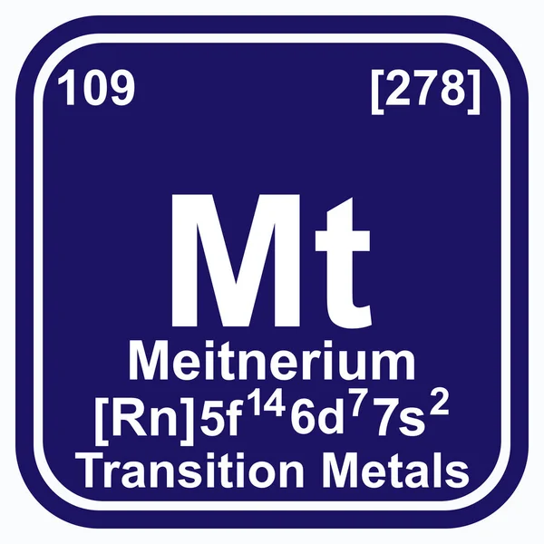 Elementler Vektör illüstrasyonunun Meitneryum Periyodik Tablosu 10 puan — Stok Vektör