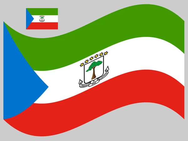 Wave Equatorial Guinea Flag Vector — Stock Vector