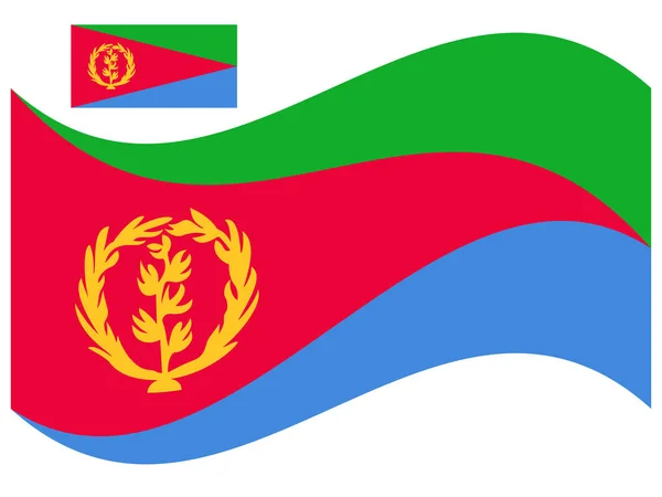 Onda Eritrea Bandera Vector ilustración eps 10 — Vector de stock