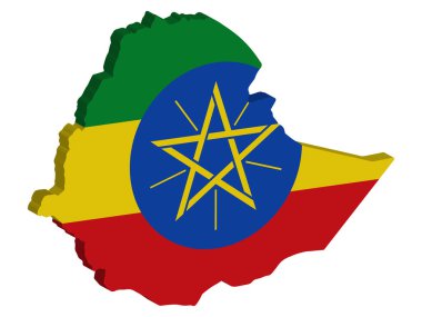 Etiyopya Haritası Vektör 3 boyutlu illüstrasyon 10.