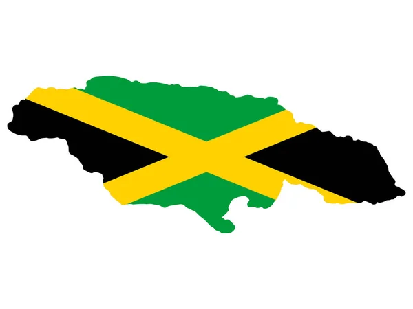 Jamaica Mapa Bandeira Vector illustration eps 10 — Vetor de Stock