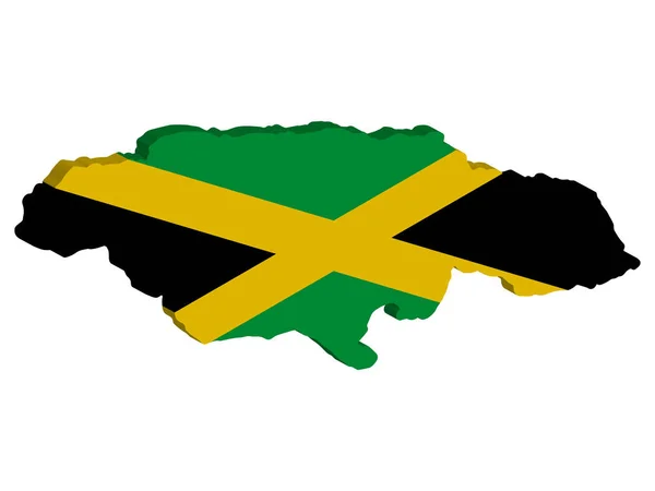 Jamaica Kaart vlag Vector 3d — Stockvector