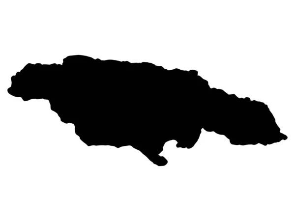 Jamaica Mappa Black Silhouette, Illustrazione vettoriale eps 10 — Vettoriale Stock