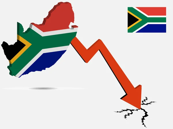 África do Sul crise económica vetor ilustração Eps 10 —  Vetores de Stock