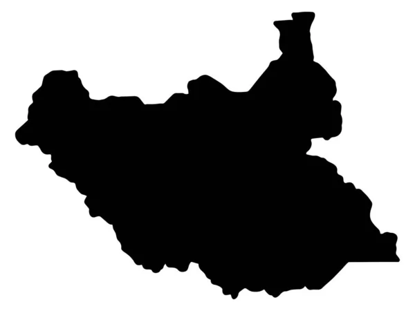 Soudan du Sud Carte Silhouette vectorielle — Image vectorielle