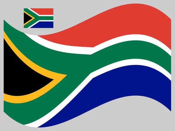 Onda Sudafrica Bandiera Vector illustrazione eps 10 — Vettoriale Stock
