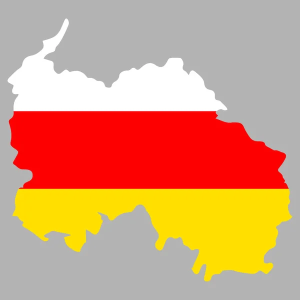 Ossétie du Sud carte drapeau vecteur — Image vectorielle