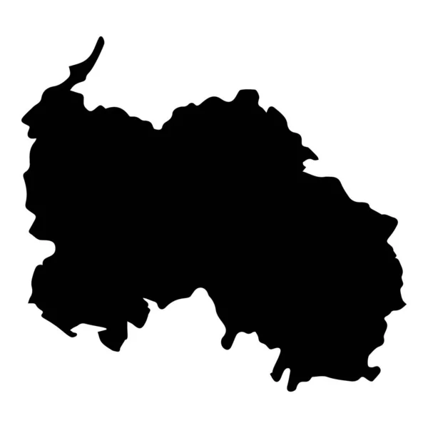 Ossezia del Sud mappa Silhouette Vettore nero — Vettoriale Stock